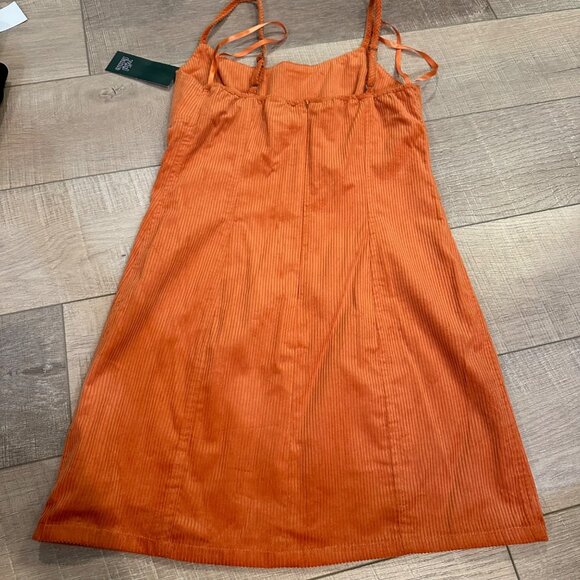 WILD FABLE JUNIOR WOMENS XS ORANGE CORDUROY JUMPER DRESS NEW - Picture 8 of 9